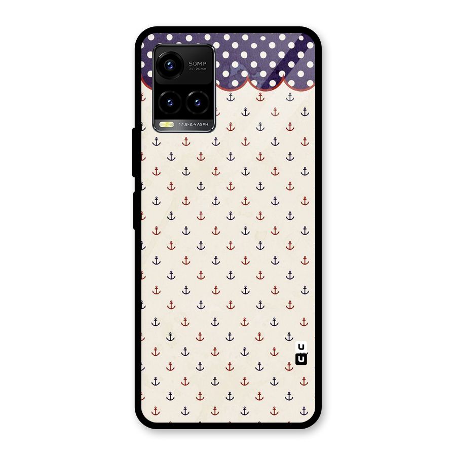 Polka Anchor Glass Back Case for Vivo Y21T