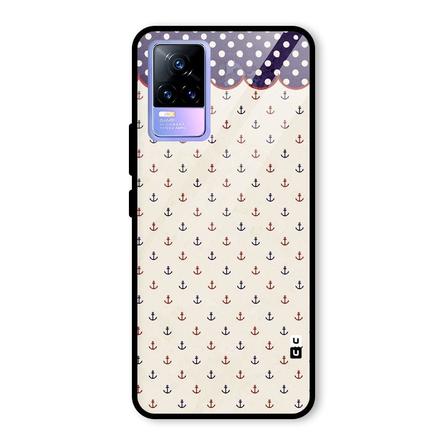 Polka Anchor Glass Back Case for Vivo Y73