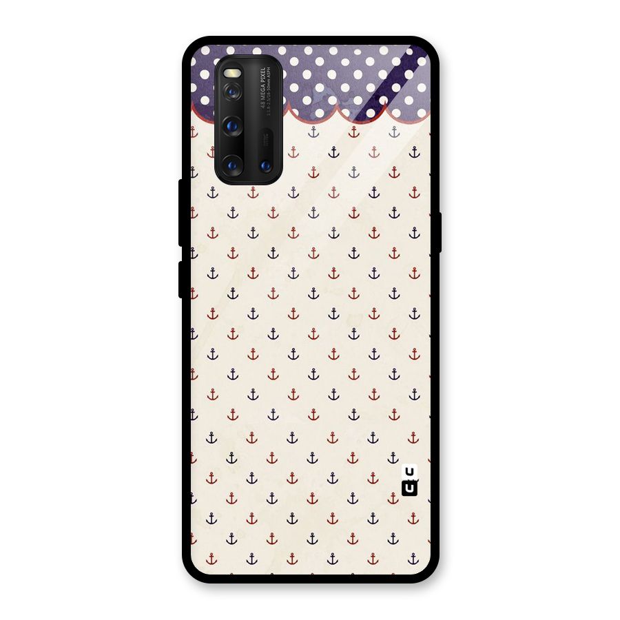 Polka Anchor Glass Back Case for Vivo iQOO 3