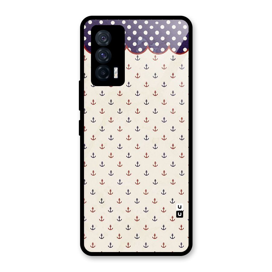 Polka Anchor Glass Back Case for Vivo iQOO 7 5G