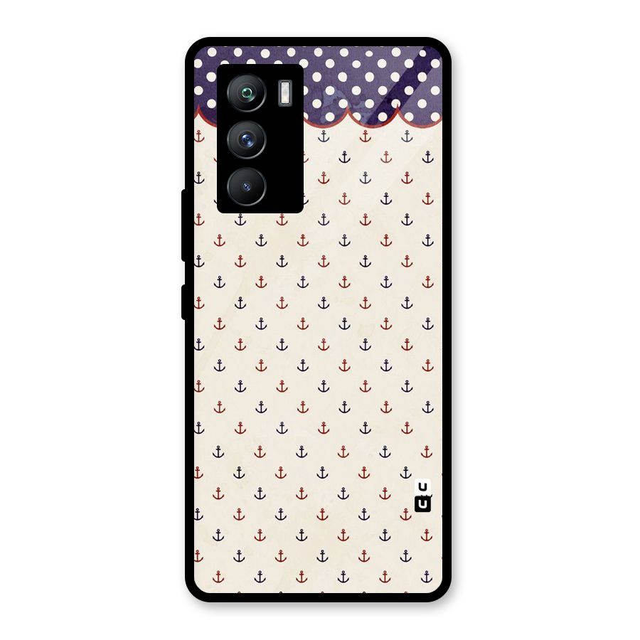 Polka Anchor Glass Back Case for Vivo iQOO 9 SE