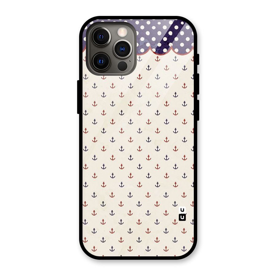 Polka Anchor Glass Back Case for iPhone 12 Pro