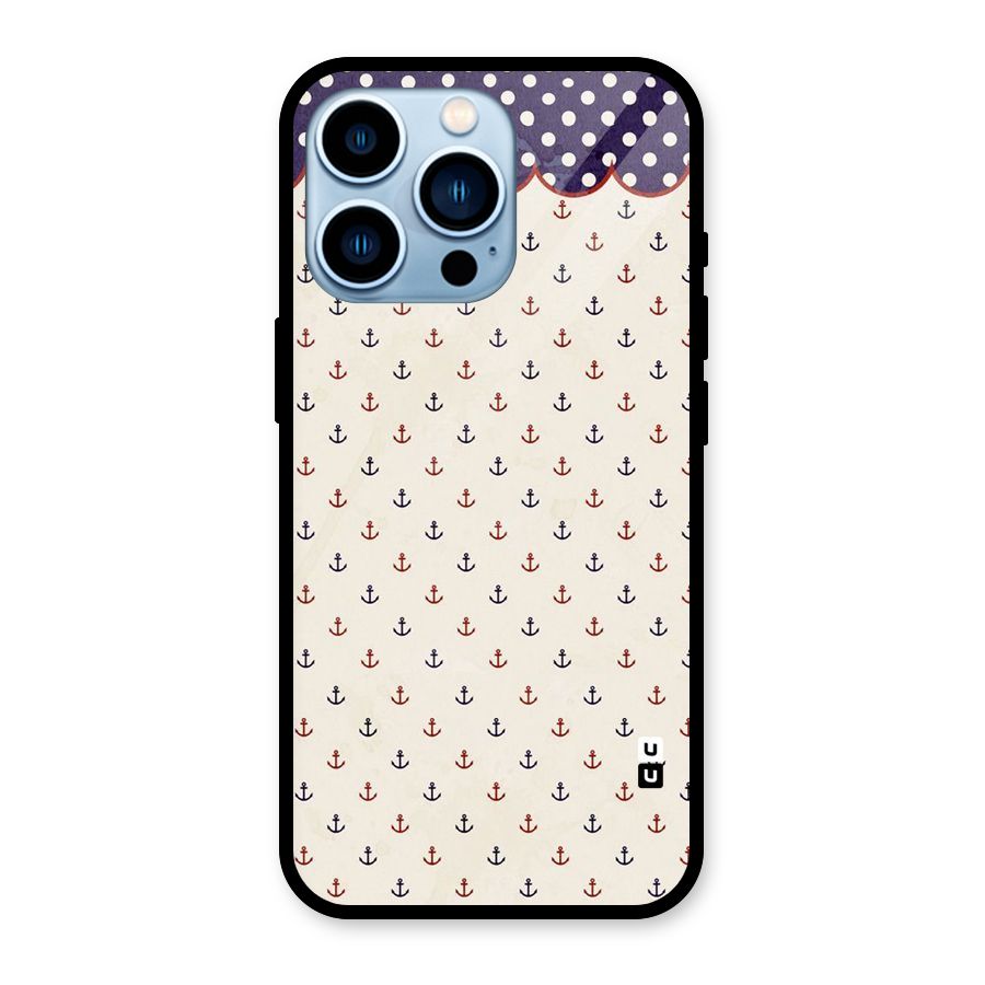 Polka Anchor Glass Back Case for iPhone 13 Pro