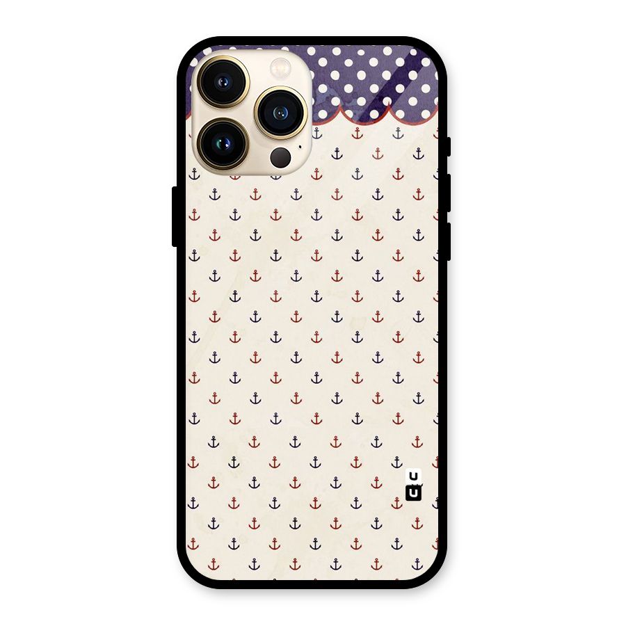 Polka Anchor Glass Back Case for iPhone 13 Pro Max