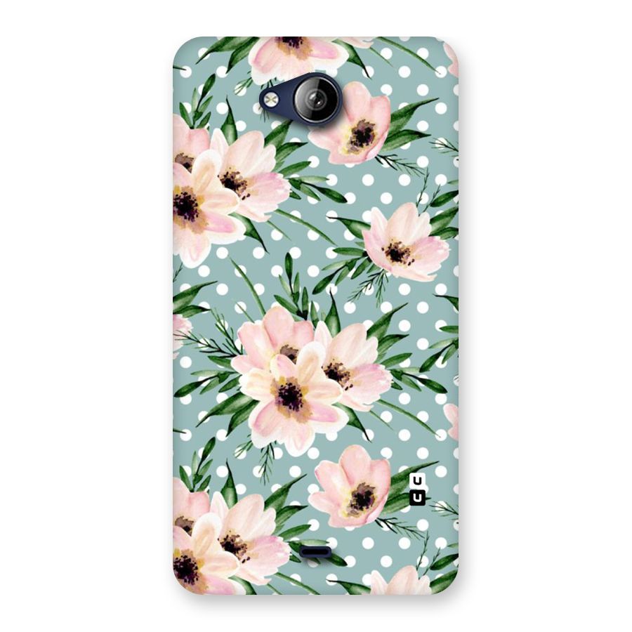 Polka Art Floral Back Case for Canvas Play Q355