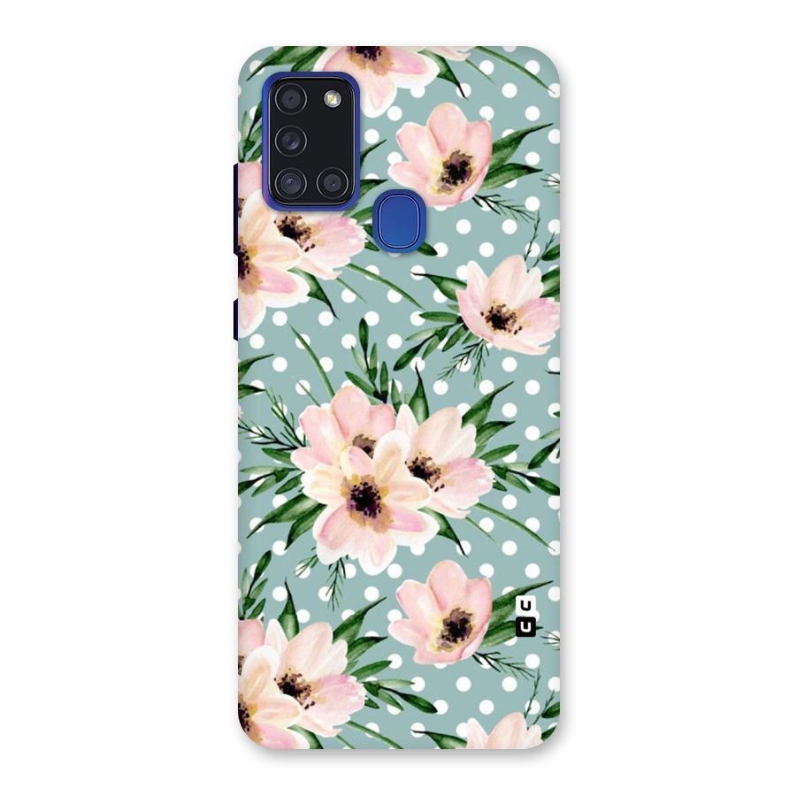 Polka Art Floral Back Case for Galaxy A21s