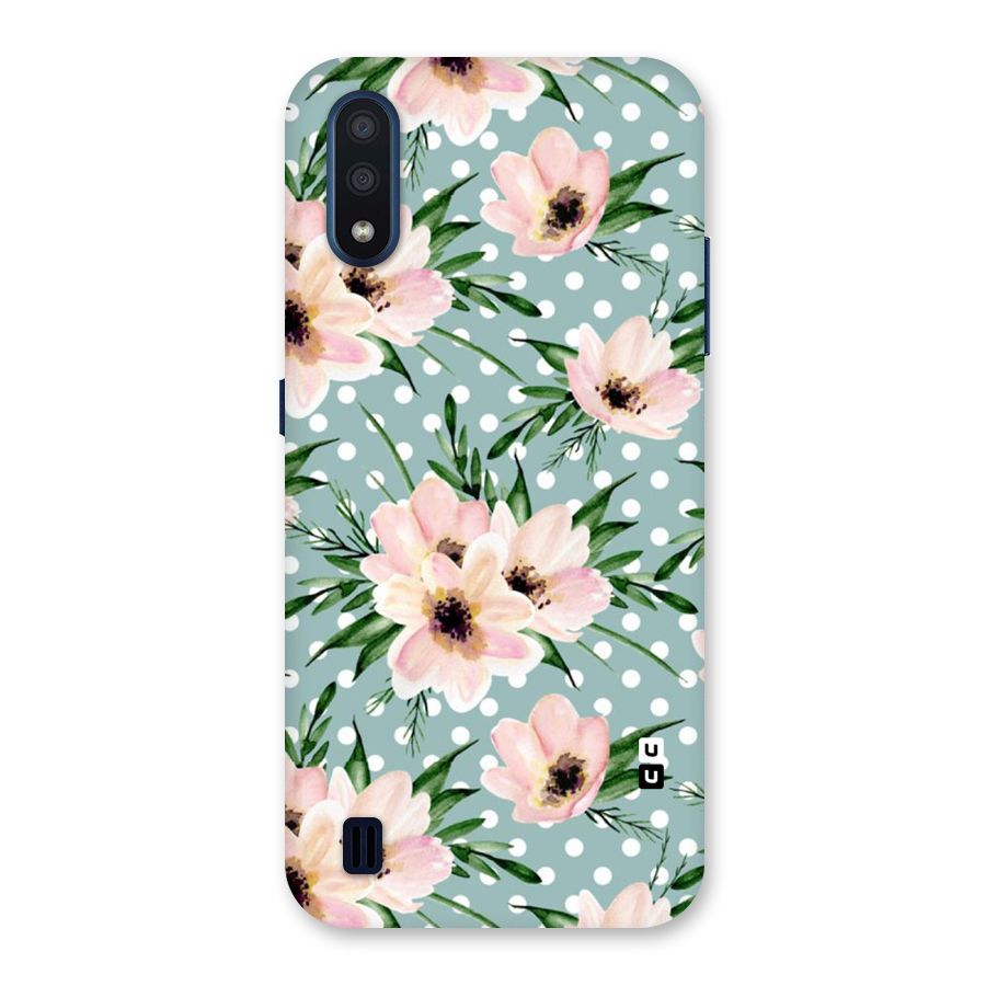 Polka Art Floral Back Case for Galaxy M01
