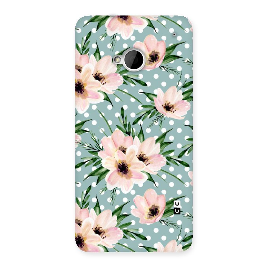 Polka Art Floral Back Case for HTC One M7
