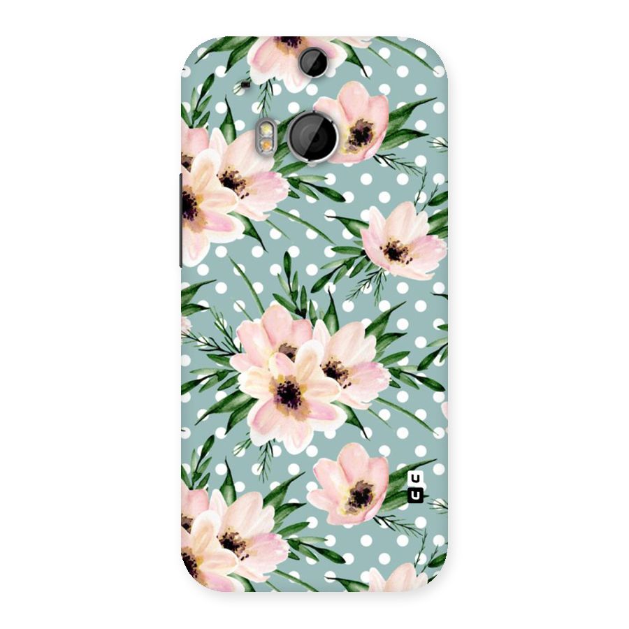 Polka Art Floral Back Case for HTC One M8