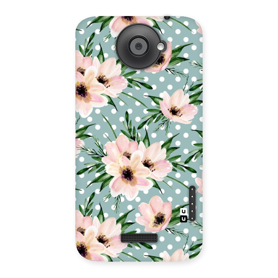 Polka Art Floral Back Case for HTC One X