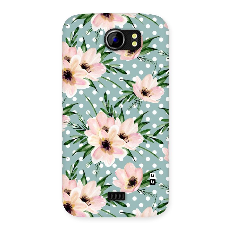 Polka Art Floral Back Case for Micromax Canvas 2 A110