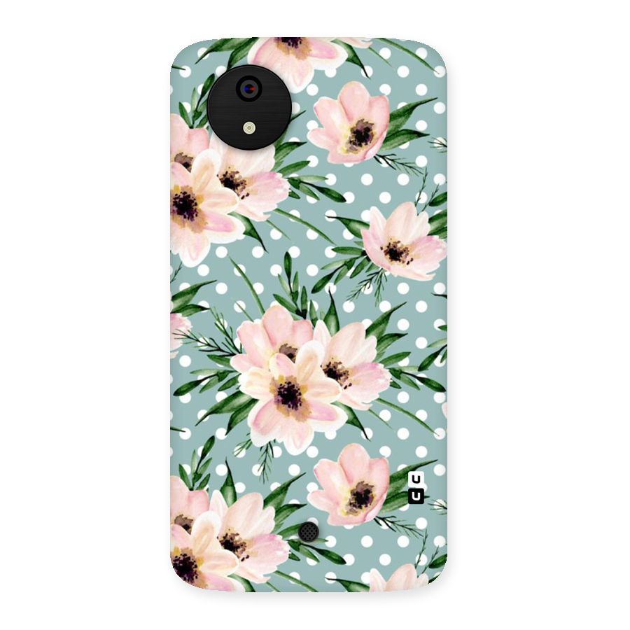 Polka Art Floral Back Case for Micromax Canvas A1