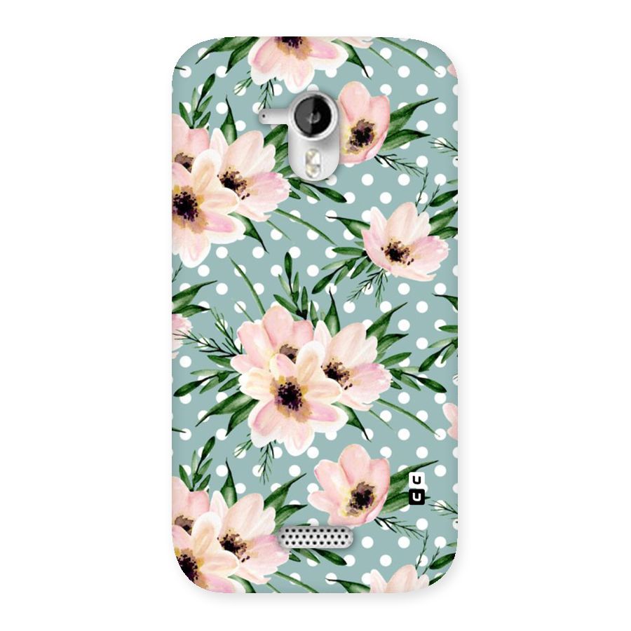 Polka Art Floral Back Case for Micromax Canvas HD A116