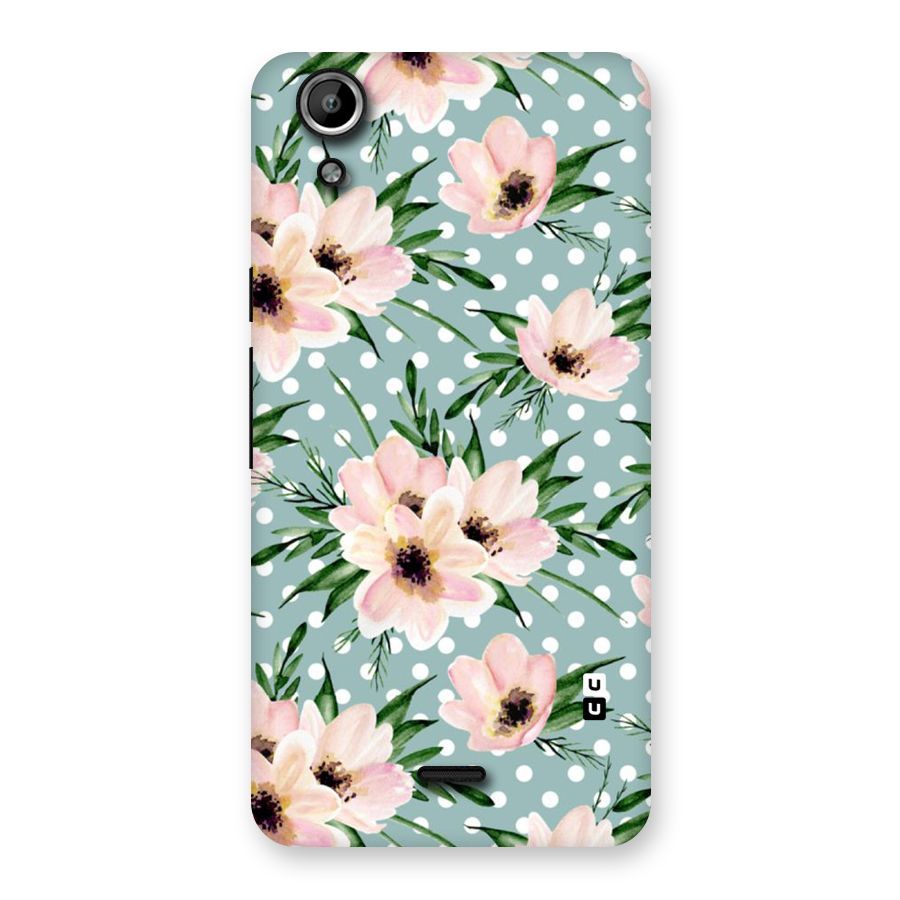 Polka Art Floral Back Case for Micromax Canvas Selfie Lens Q345