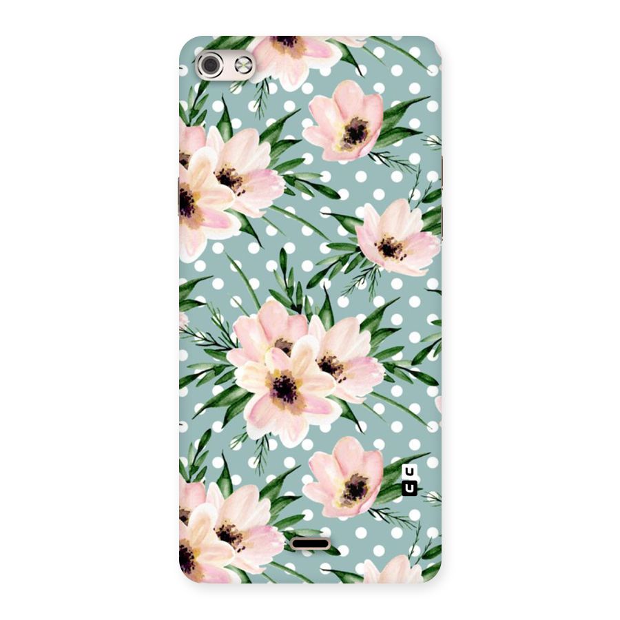 Polka Art Floral Back Case for Micromax Canvas Silver 5