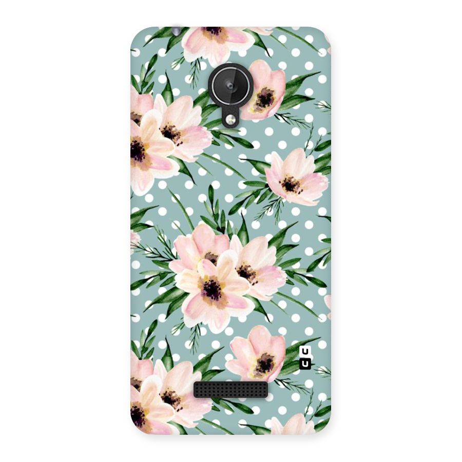 Polka Art Floral Back Case for Micromax Canvas Spark Q380