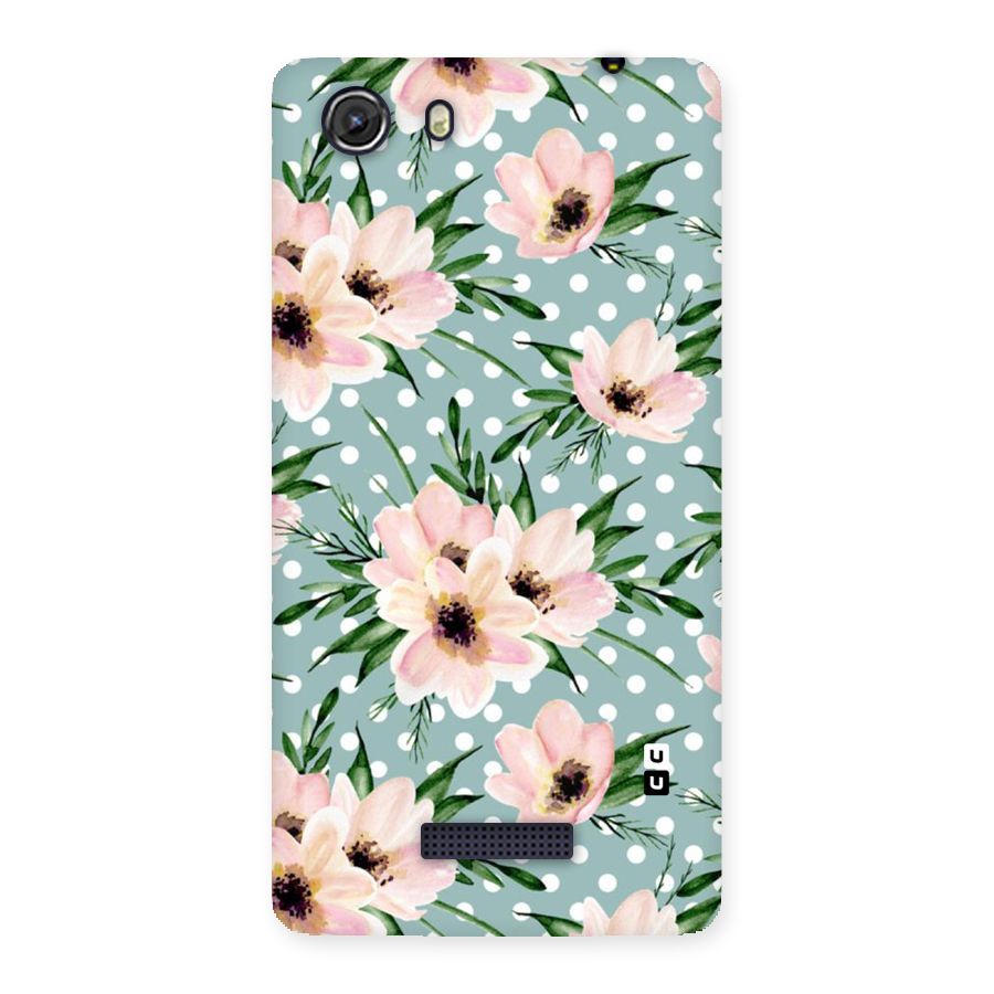 Polka Art Floral Back Case for Micromax Unite 3