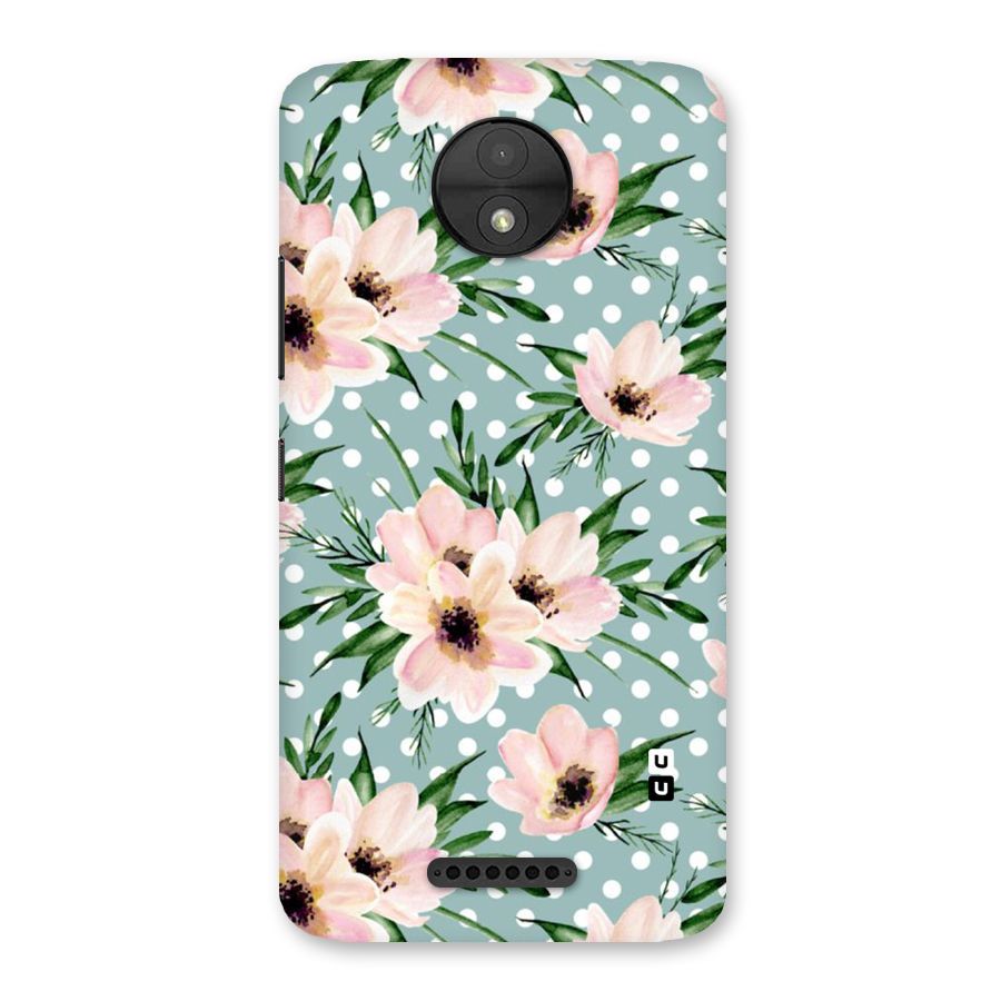 Polka Art Floral Back Case for Moto C