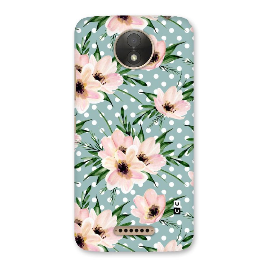 Polka Art Floral Back Case for Moto C Plus