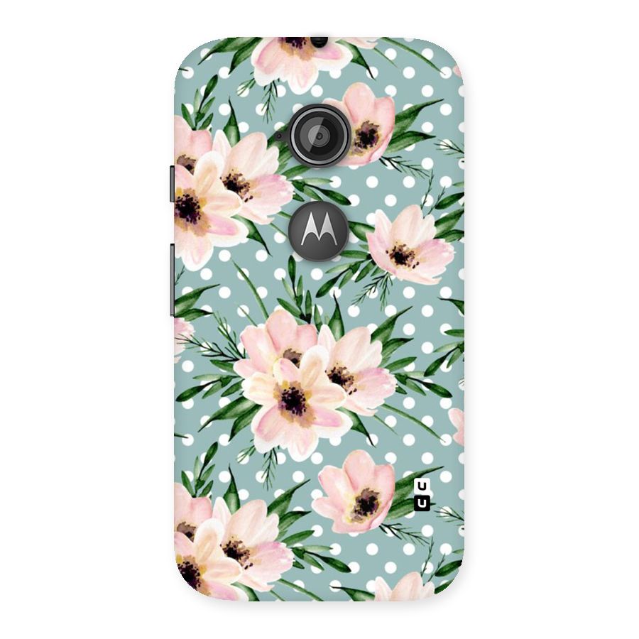 Polka Art Floral Back Case for Moto E 2nd Gen