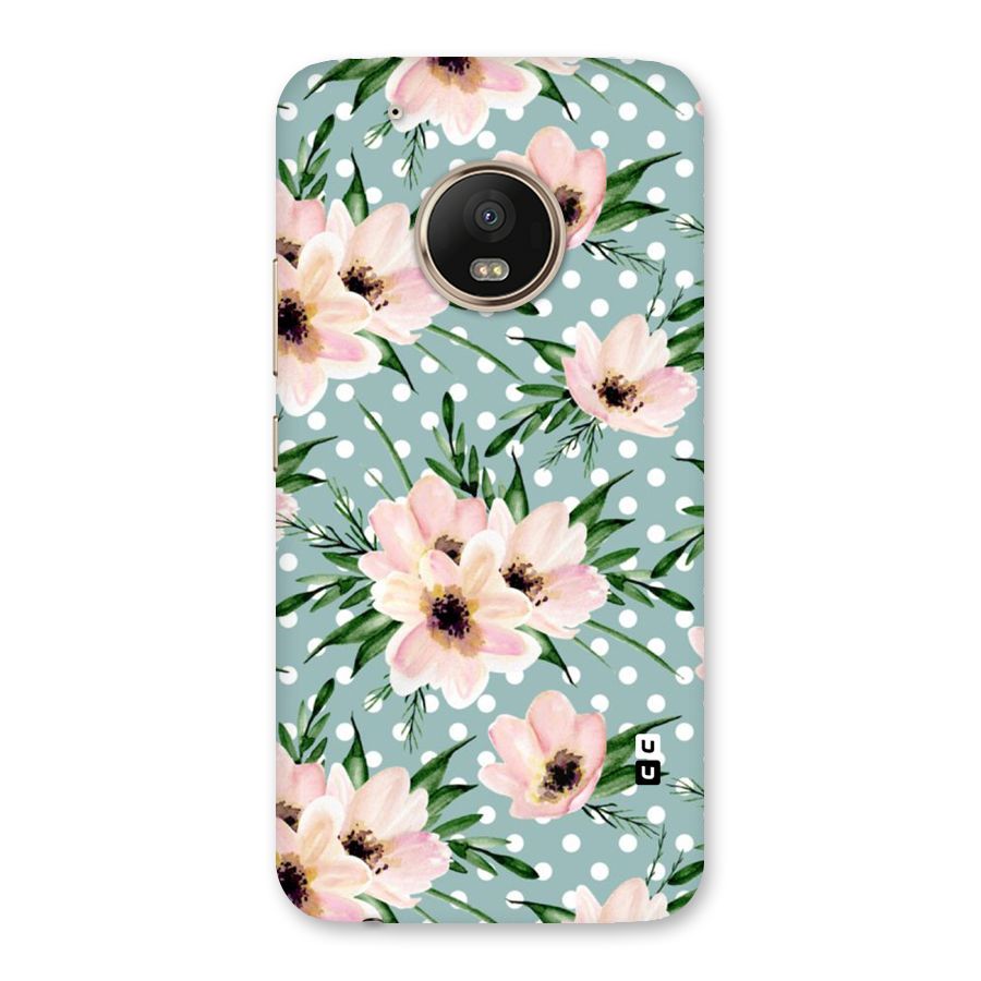 Polka Art Floral Back Case for Moto G5 Plus