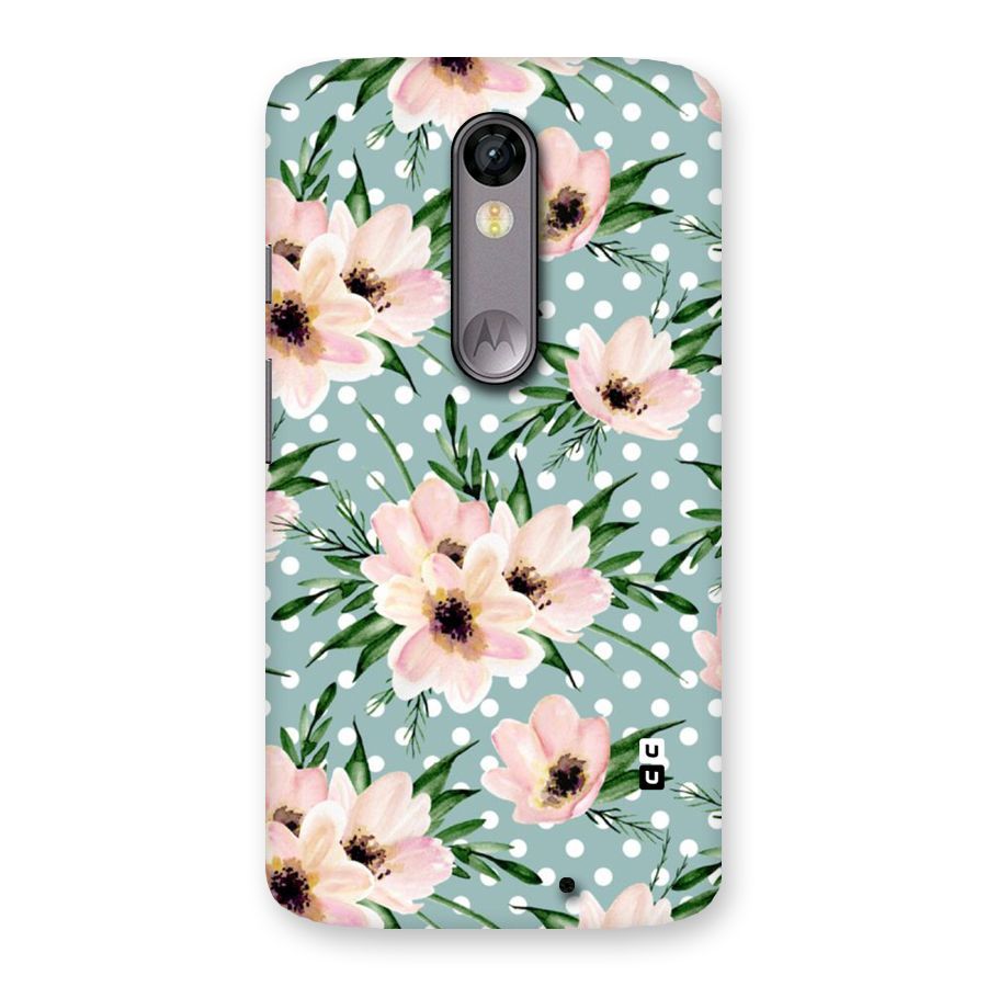 Polka Art Floral Back Case for Moto X Force