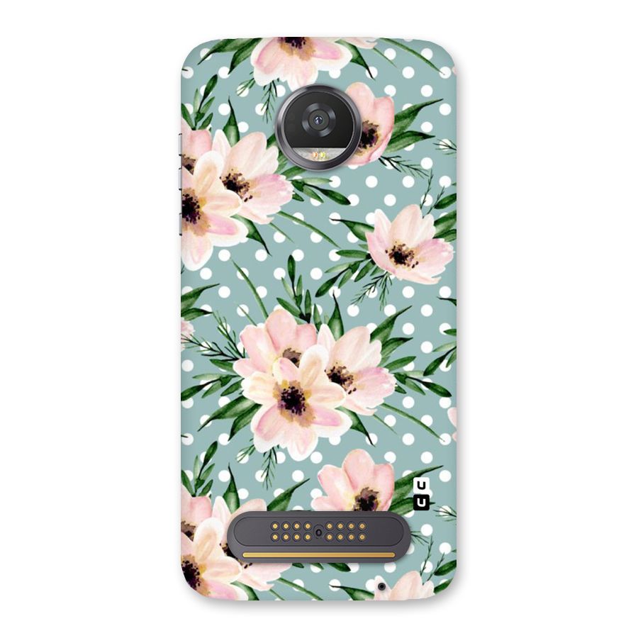 Polka Art Floral Back Case for Moto Z2 Play