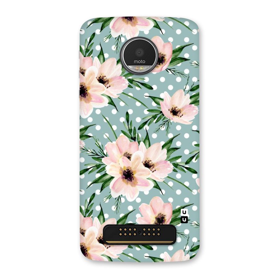 Polka Art Floral Back Case for Moto Z Play