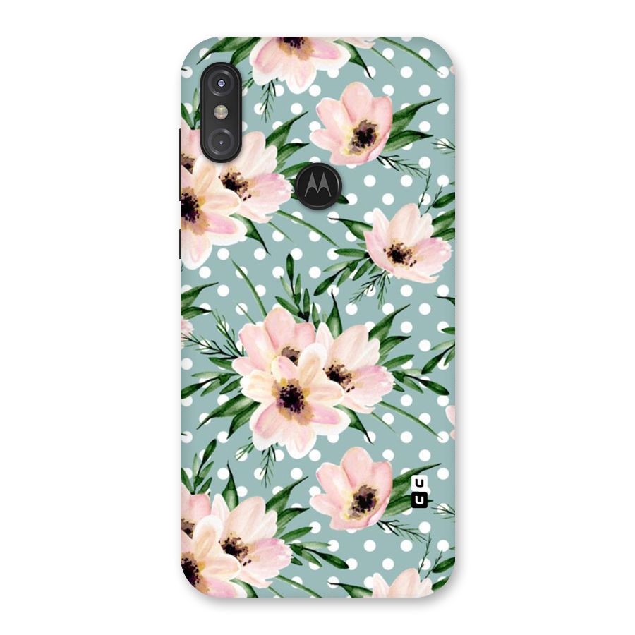 Polka Art Floral Back Case for Motorola One Power