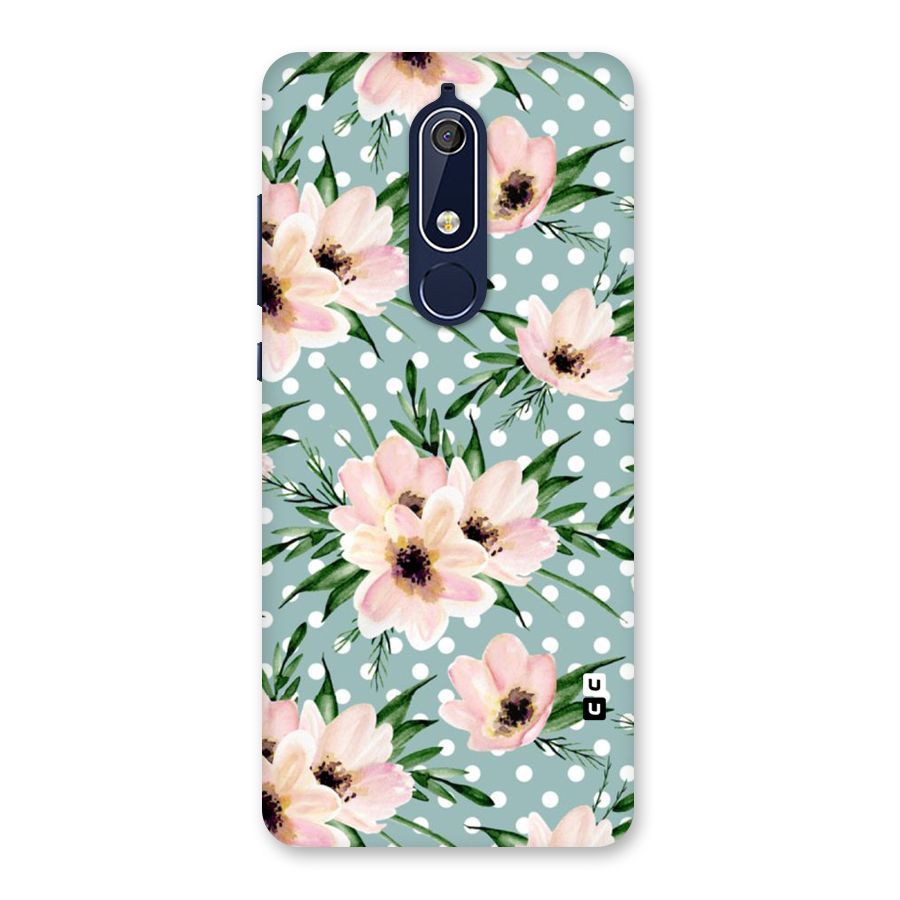 Polka Art Floral Back Case for Nokia 5.1