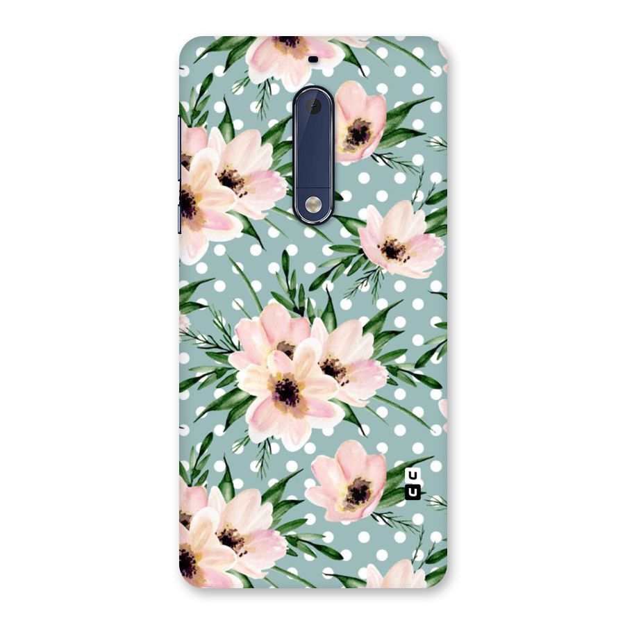 Polka Art Floral Back Case for Nokia 5