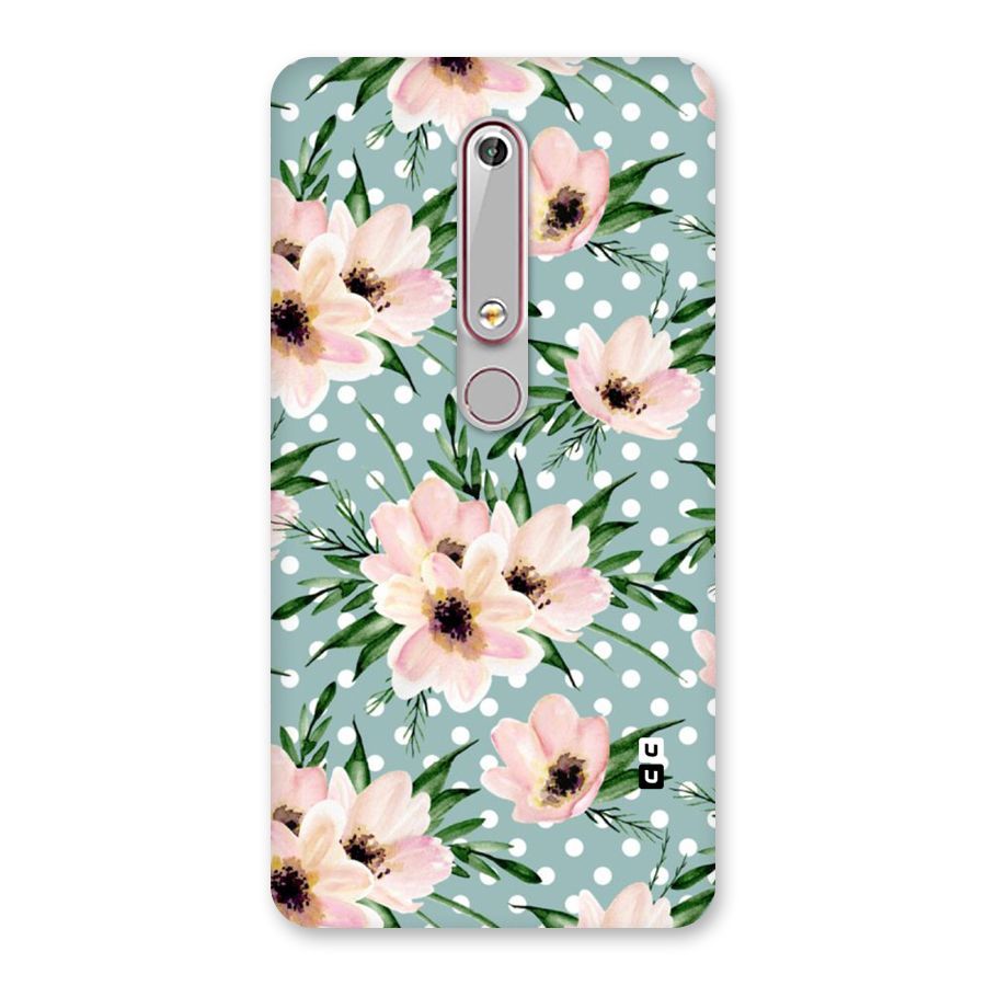 Polka Art Floral Back Case for Nokia 6.1