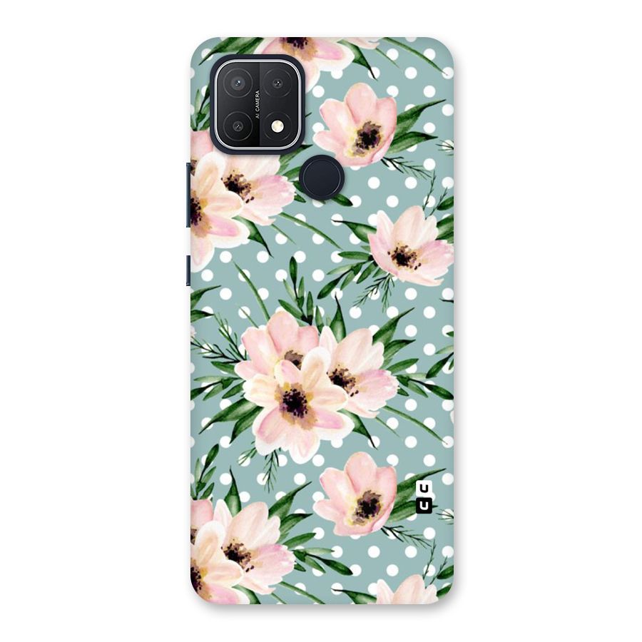 Polka Art Floral Back Case for Oppo A15s