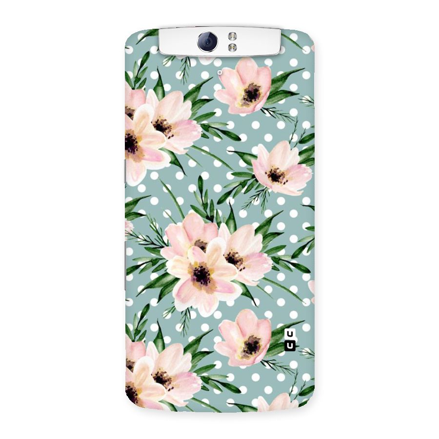 Polka Art Floral Back Case for Oppo N1