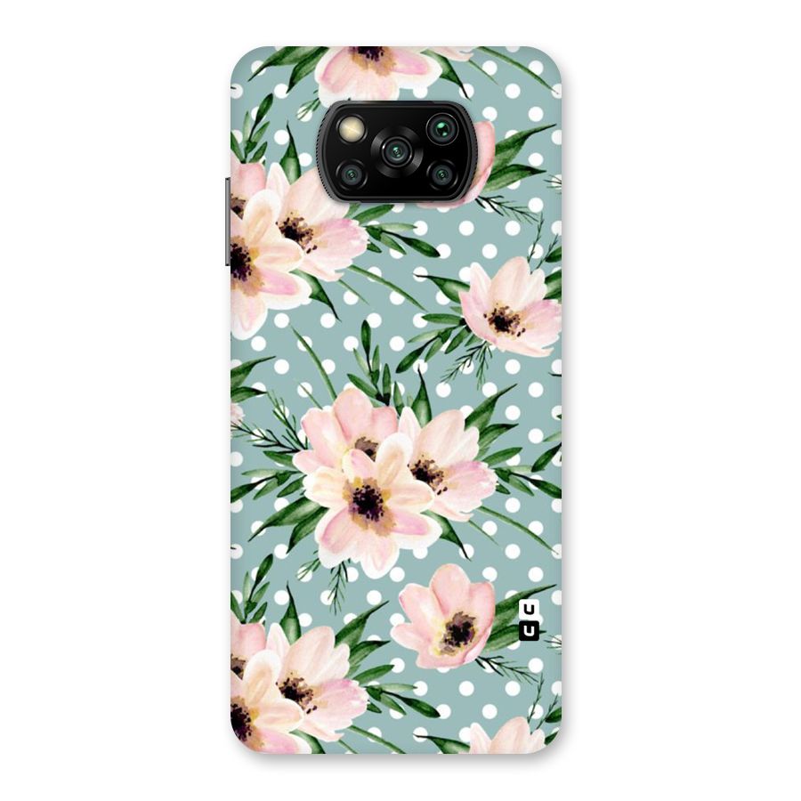 Polka Art Floral Back Case for Poco X3