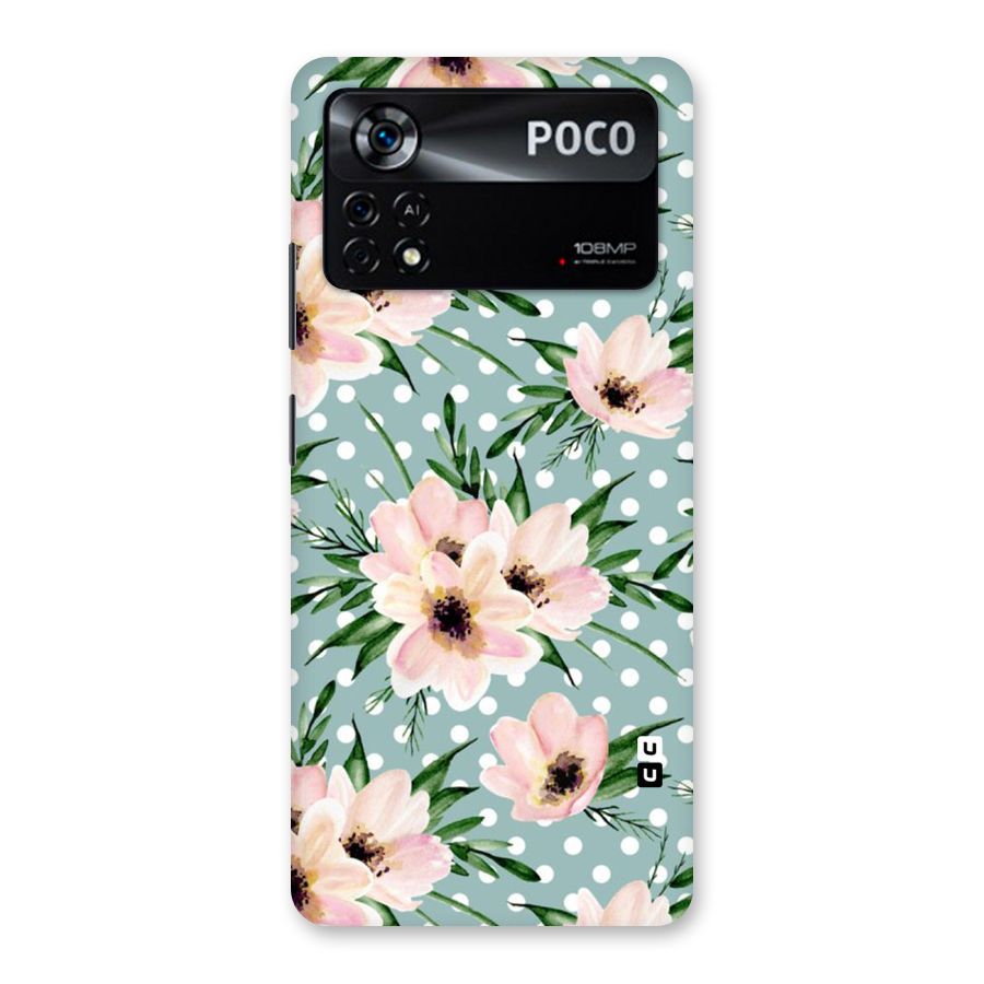 Polka Art Floral Back Case for Poco X4 Pro 5G