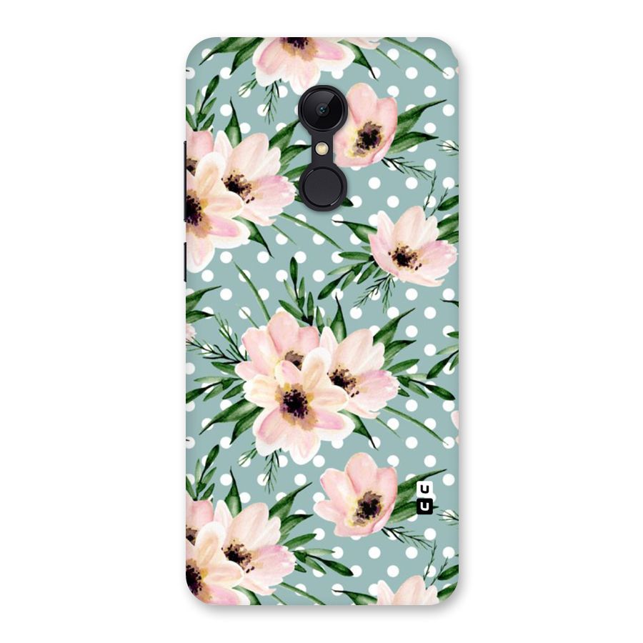 Polka Art Floral Back Case for Redmi 5