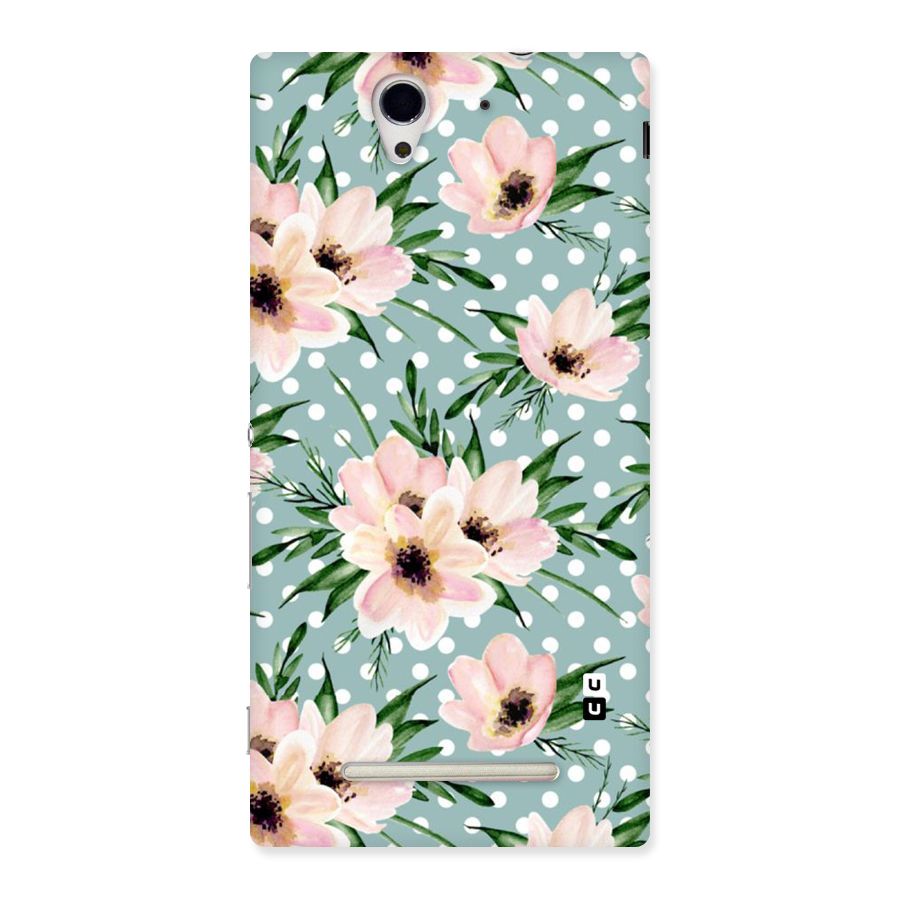 Polka Art Floral Back Case for Sony Xperia C3
