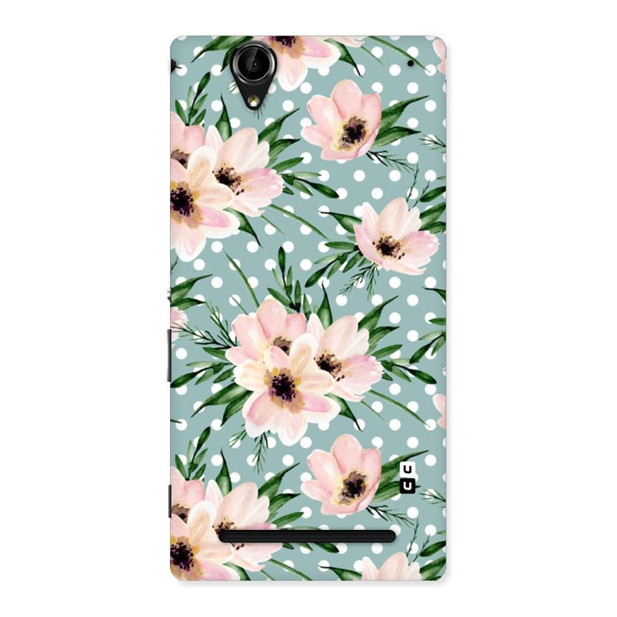 Polka Art Floral Back Case for Sony Xperia T2