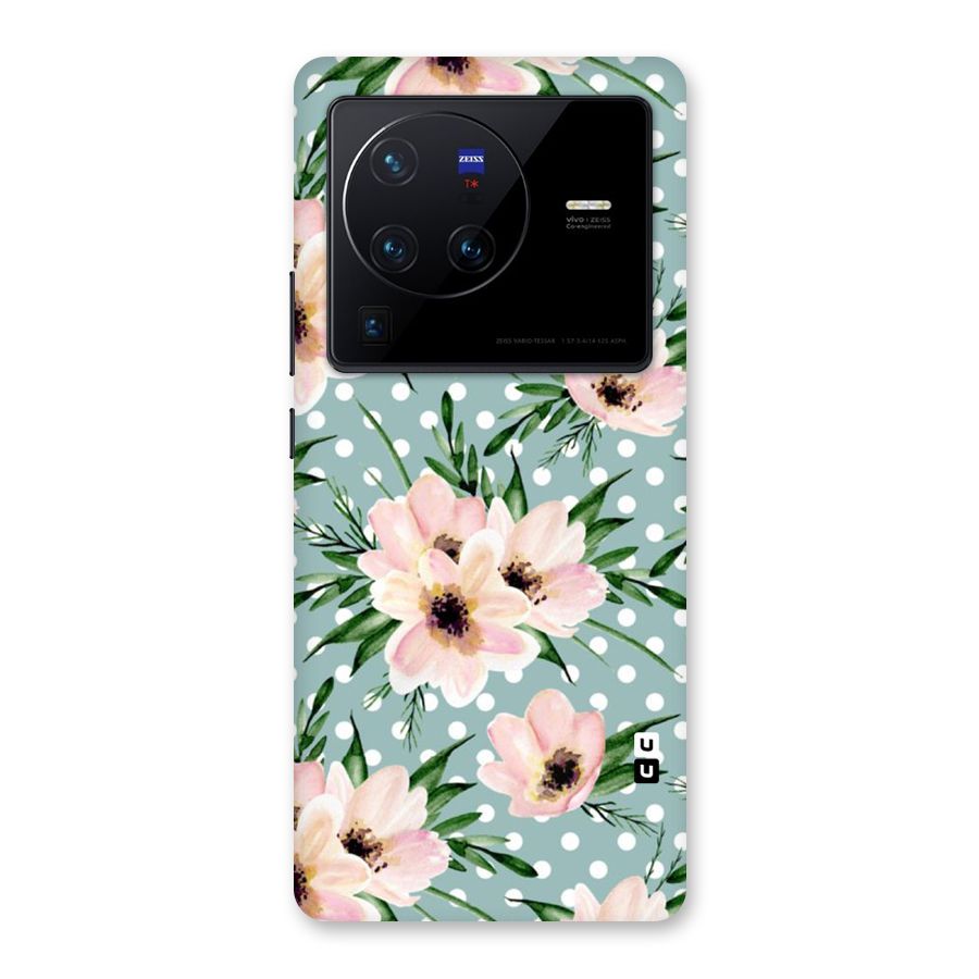 Polka Art Floral Back Case for Vivo X80 Pro