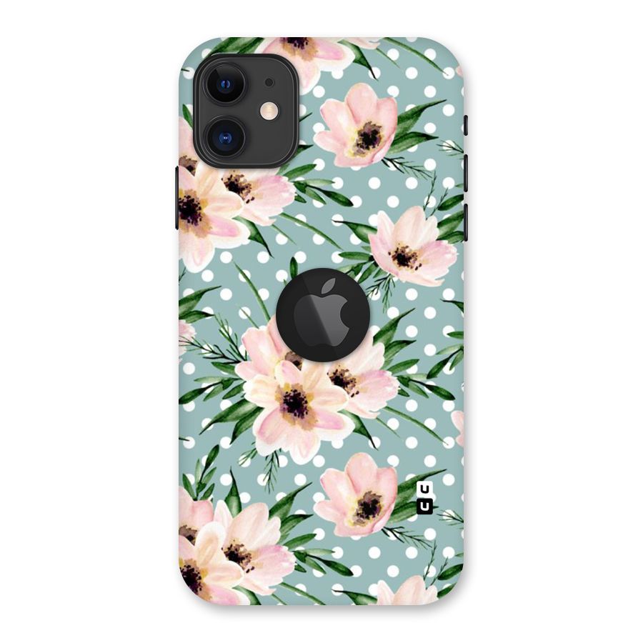 Polka Art Floral Back Case for iPhone 11 Logo Cut