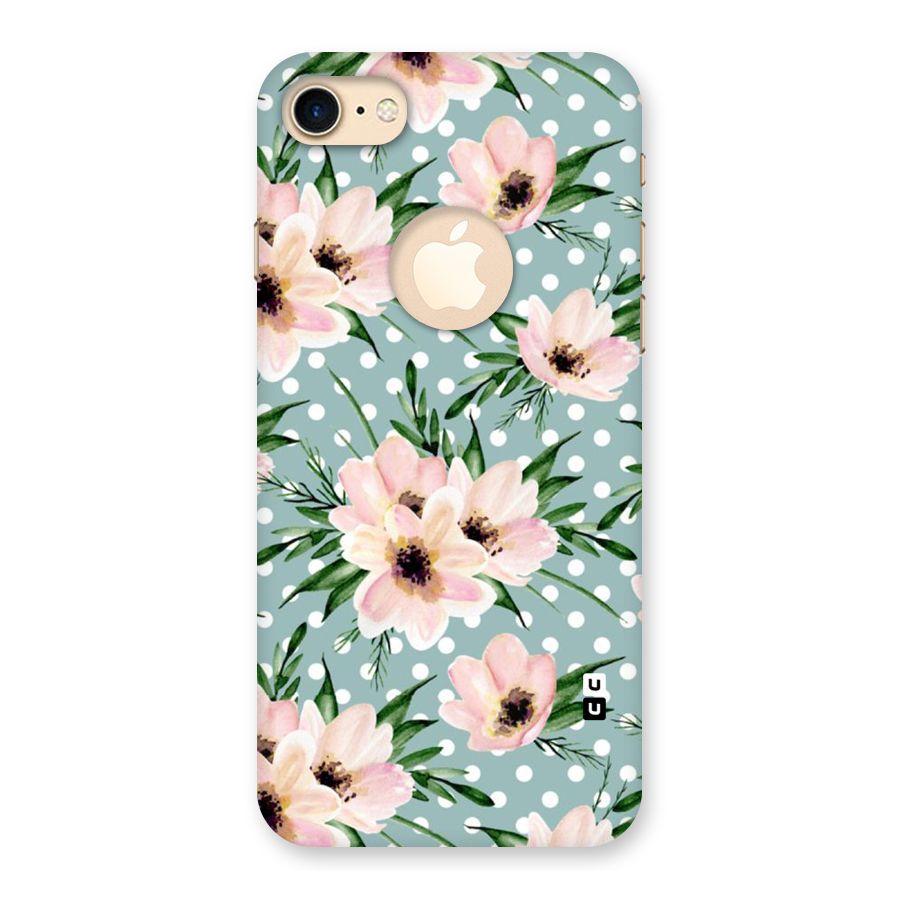Polka Art Floral Back Case for iPhone 7 Logo Cut