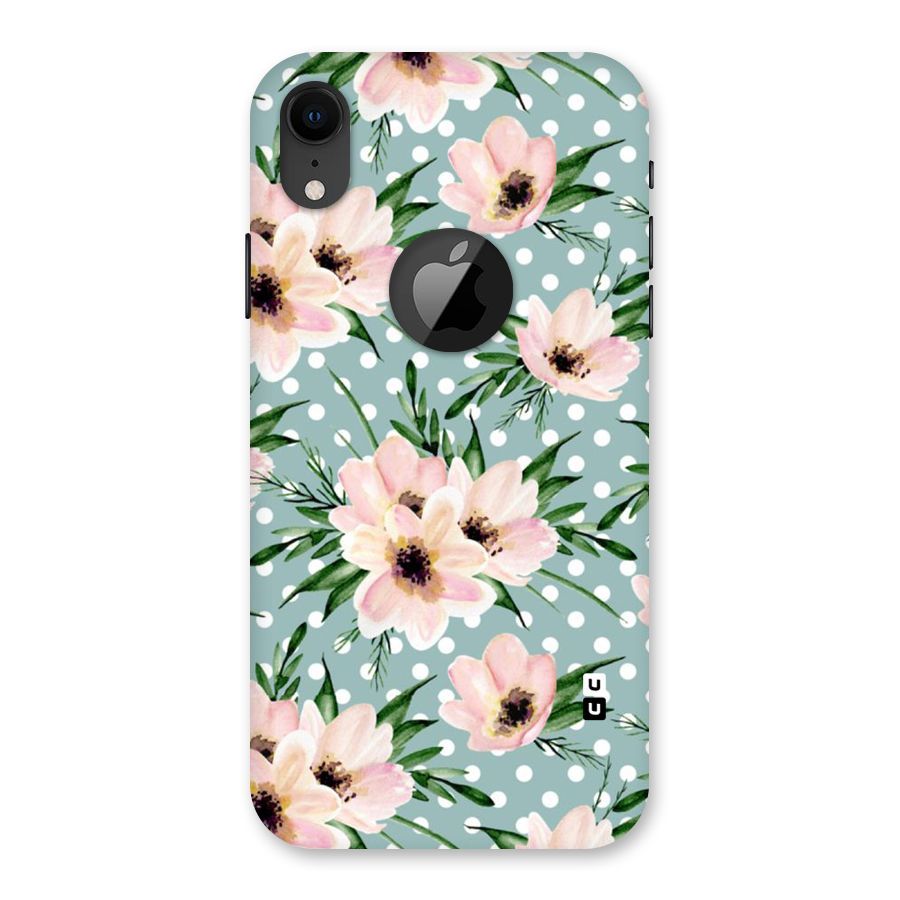 Polka Art Floral Back Case for iPhone XR Logo Cut