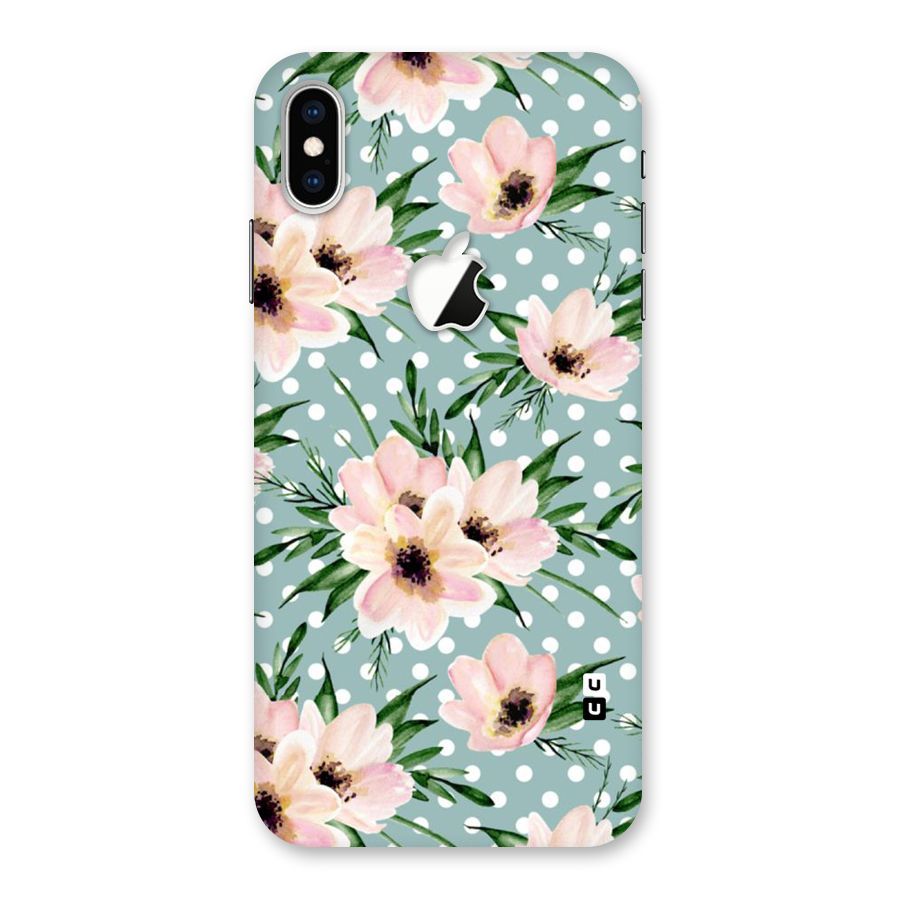Polka Art Floral Back Case for iPhone XS Max Apple Cut