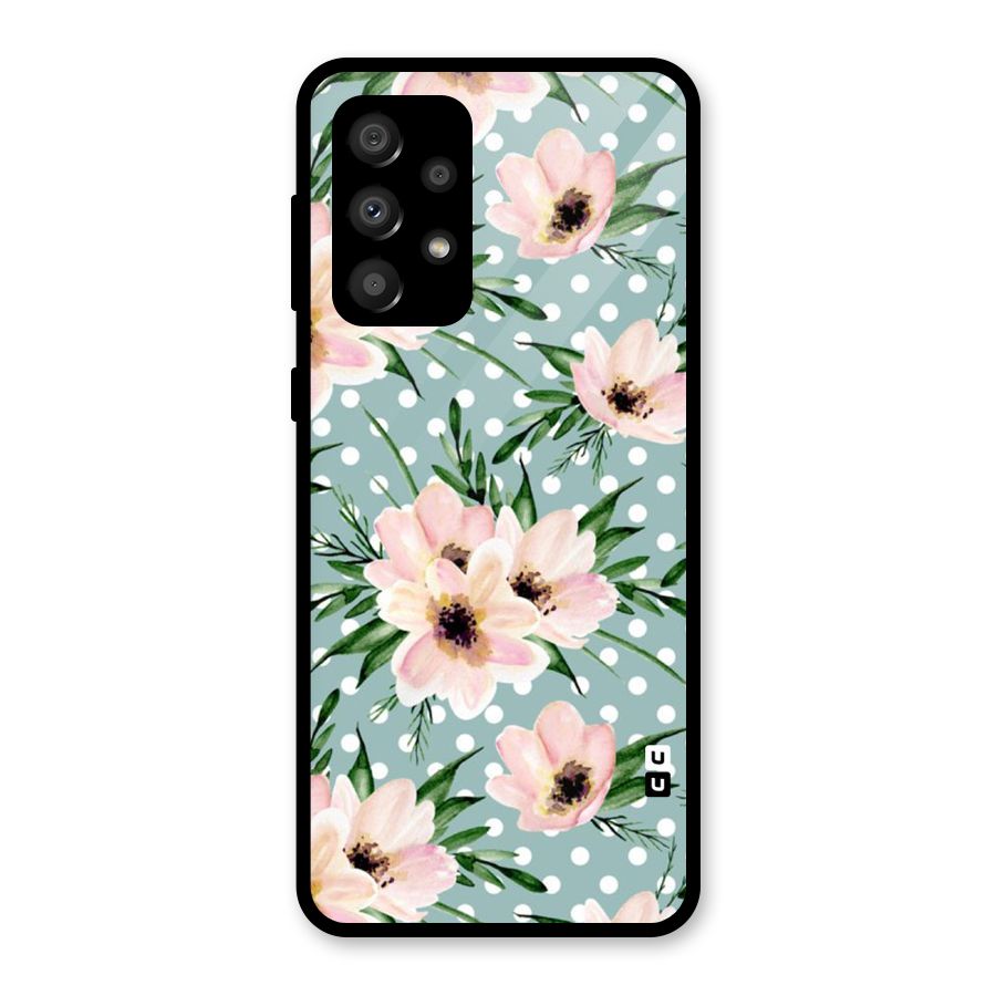 Polka Art Floral Glass Back Case for Galaxy A32