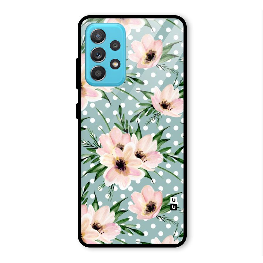 Polka Art Floral Glass Back Case for Galaxy A52s 5G