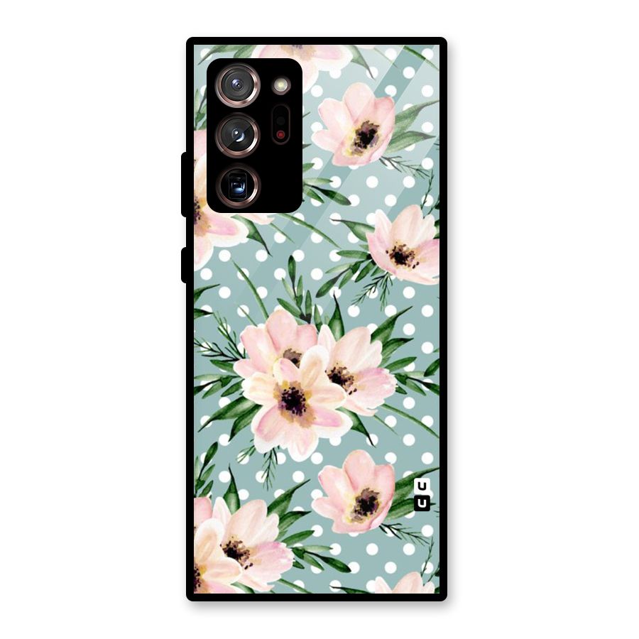 Polka Art Floral Glass Back Case for Galaxy Note 20 Ultra