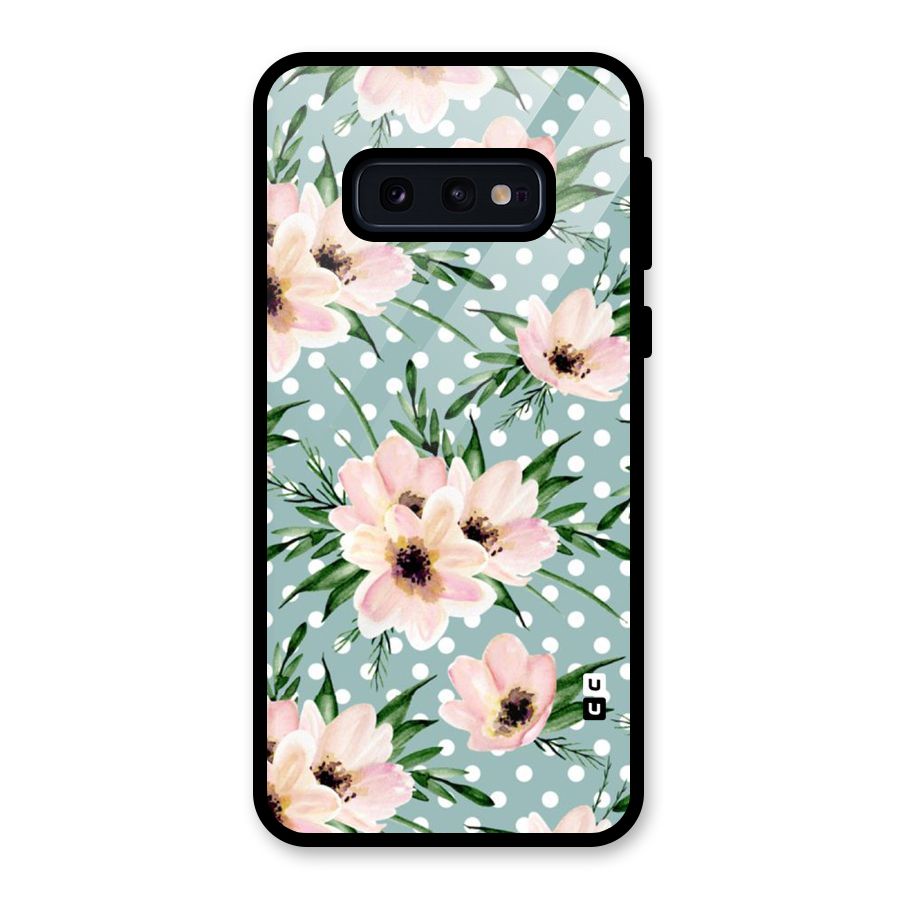 Polka Art Floral Glass Back Case for Galaxy S10e