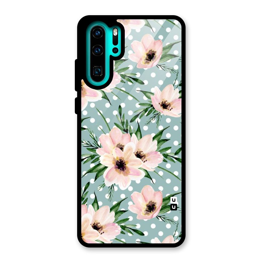 Polka Art Floral Glass Back Case for Huawei P30 Pro