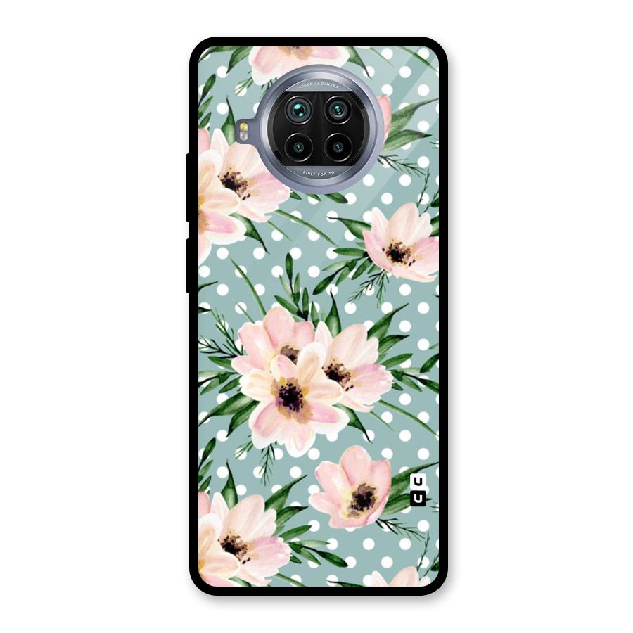 Polka Art Floral Glass Back Case for Mi 10i